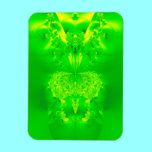 Green Lady Slipper Orchid Fractal magnets