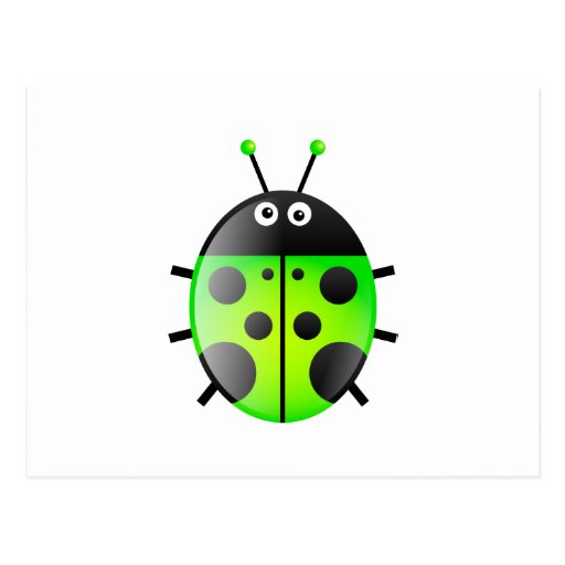 Green Ladybug Post Card
