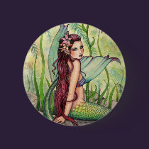 Green Lagoon Mermaid Button, Pin by Molly Harrison buttons