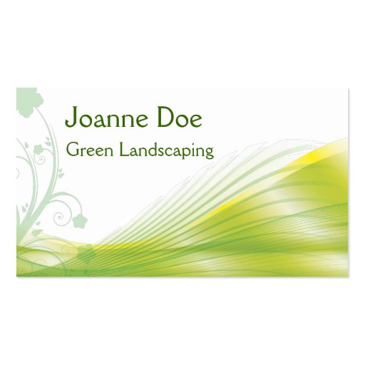 Green Landscaping Personal Card Business Card (front side)