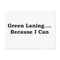 Green laning black postcard