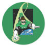 Green Lantern and Earth Round Sticker