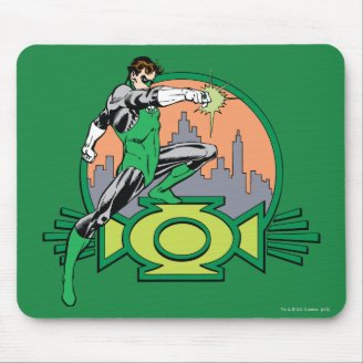 Green Lantern City Background and Logo Mouse Pad
