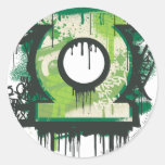 Green Lantern Graffiti Symbol Round Stickers