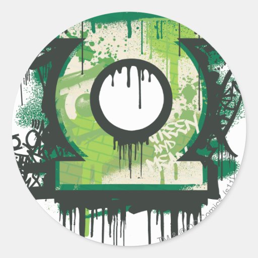 Green Lantern Graffiti Symbol Round Stickers