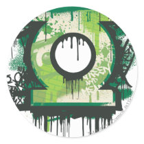 Green Lantern Graffiti Symbol Round Stickers