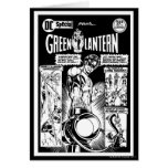 Green Lantern  - Green Shaded Comic, Black and Whi Card