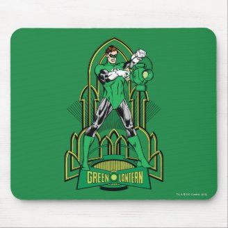 Green Lantern on decorative background Mouse Pad