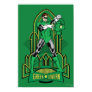 Green Lantern on decorative background Print