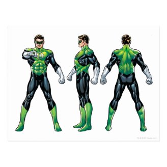 Green Lantern Three Views Postcard