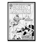 Green Lantern vs Clown, Black and White Card