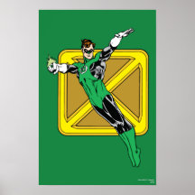 Green Lantern  with Background Print