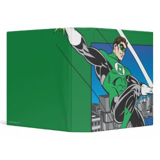 Green Lantern with City Background binder