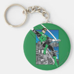 Green Lantern with City Background Key Chain