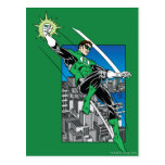 Green Lantern with City Background Postcard