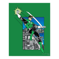 Green Lantern with City Background Posters