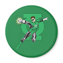 Green Lantern with Logo Background Fridge Magnets