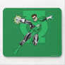 Green Lantern with Logo Background Mouse Pads