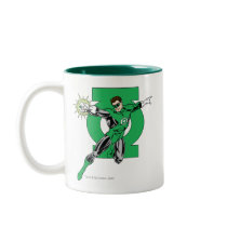 Green Lantern with Logo Background Coffee Mugs