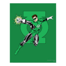 Green Lantern with Logo Background Poster