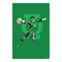 Green Lantern with Logo Background Poster