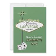 Green Las Vegas Bachelorette Party Invitation invitation