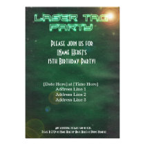 Green Laser Tag Invite invitations