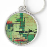 Green Lattice Abstract Art keychains