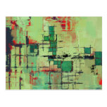 Green Lattice Abstract Art postcards