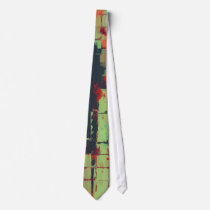 Green Lattice Abstract Art Neckwear