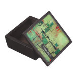 Green Lattice Harmony Abstract Art Trinket Box premium gift boxes