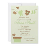Green Laundry Baby Shower Invitation