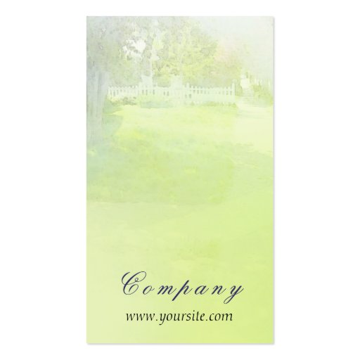 Green Lawn, Old Fence Business Card (front side)