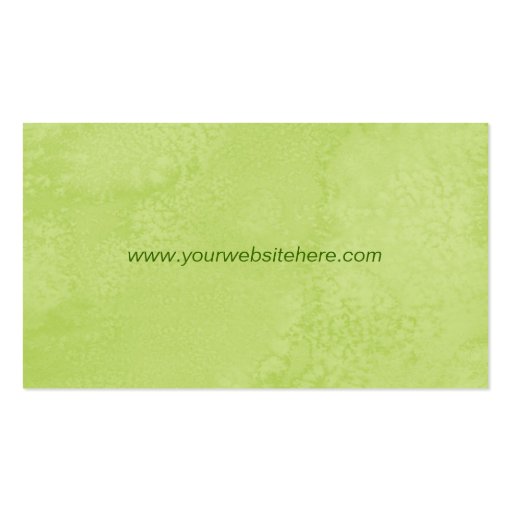 green leaf business card. (back side)
