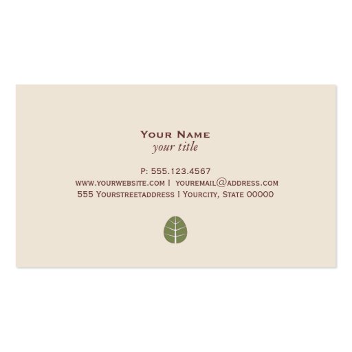 Green Leaf Business Card (back side)