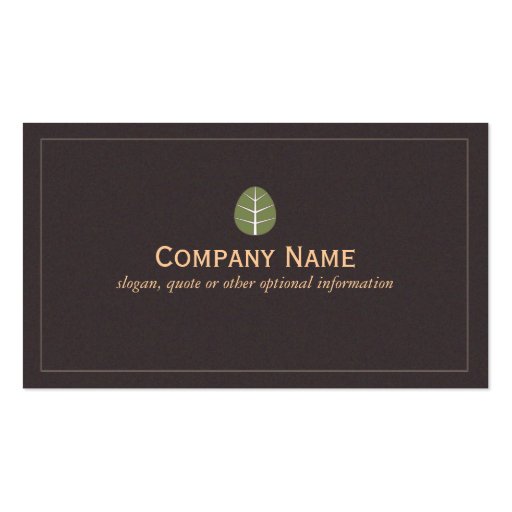 Green Leaf Business Card (front side)