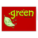 Green Leaf Doodle Art Card
