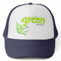 Green Leaf Doodle Art Hat
