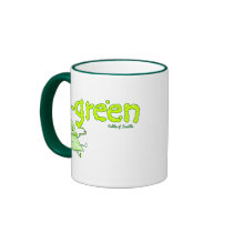 Green Leaf Doodle Art Mug mugs
