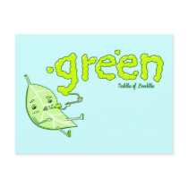 Green Leaf Doodle Art Postcard by oodlesdoodles Green Leaf Doodle Art Postcard