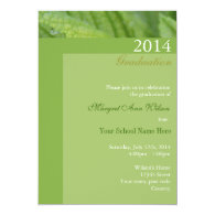 Green leaf graduation celebration invitations. custom announcements
