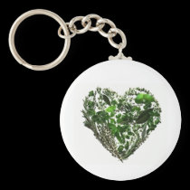 Green Leaf Heart keychains