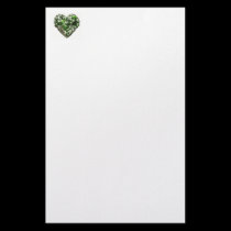 Green Leaf Heart stationery