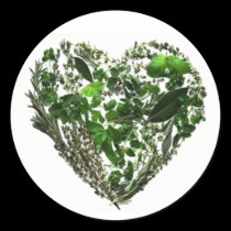 Green Leaf Heart stickers