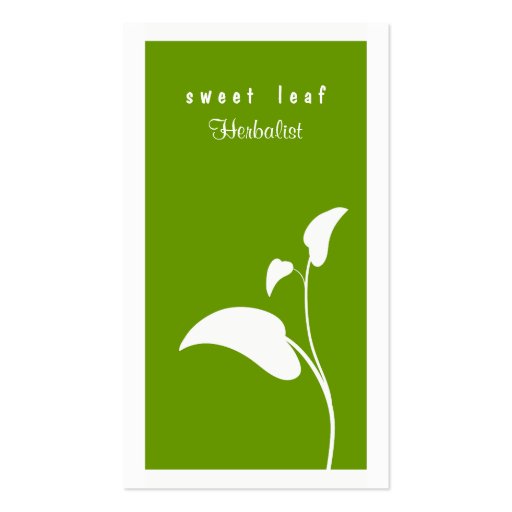 Green Leaf Herbalist  Business Card (front side)