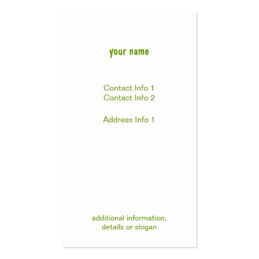 Green Leaf Herbalist  Business Card (back side)