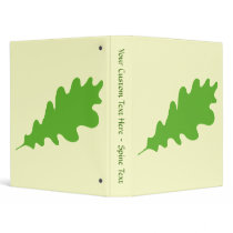 Green Leaf, Oak Tree leaf Design. Vinyl Binder