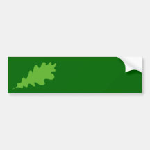 Green Leaf, Oak Tree leaf Design. Bumper Stickers