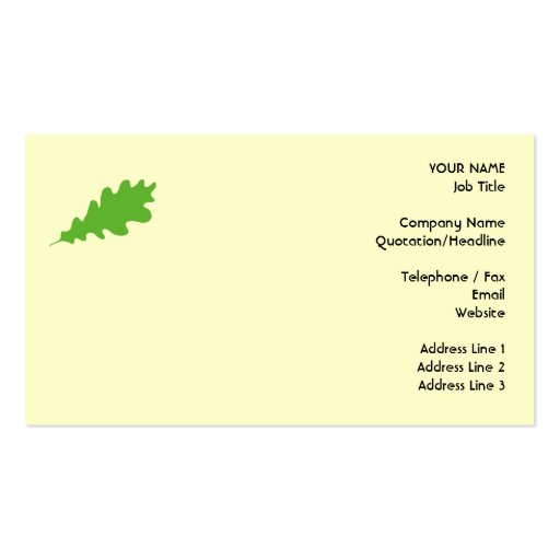 Green Leaf, Oak Tree leaf Design. Business Card Templates