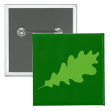 Green Leaf, Oak Tree leaf Design. Buttons